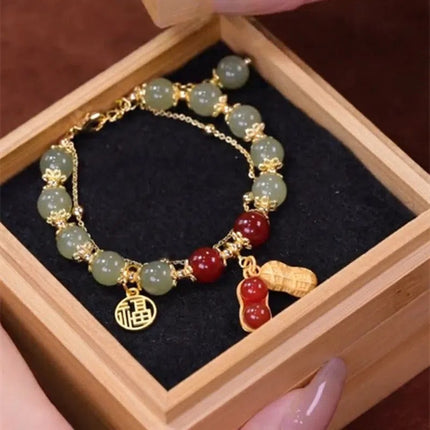 Imitation Hetian Yu bracelet female ins niche design non-fading retro light luxury temperament bracelet girlfriends gift Bai match