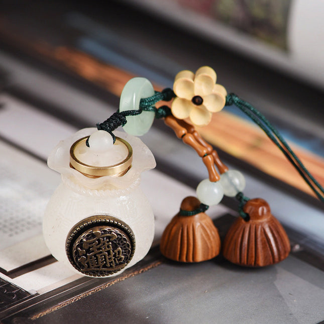 Luminous stone money bag turn around rich flowers Baifu bag luminous sachet carry-on pendant bedroom ornaments play