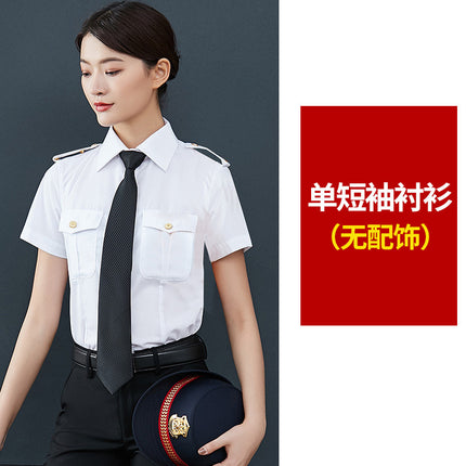 Women's security uniform concierge clothes shirt suit security property work clothes White spring and autumn summer professional work clothes