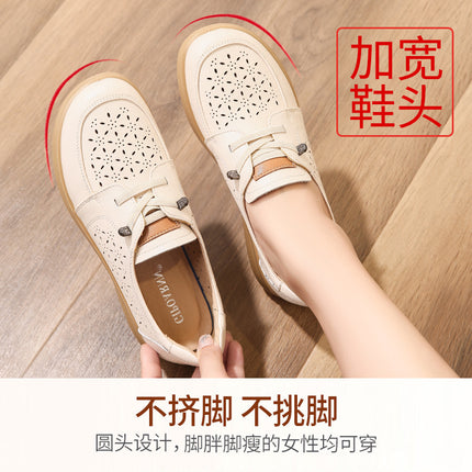 Mom's Shoes Are Comfortable, Middle-Aged and Elderly Women's Shoes, Summer Women's Shoes, Non-Slip Flat Soles That Don'T Tire the Feet, Middle-Aged Sandals, Soft-Soled Leather Shoes