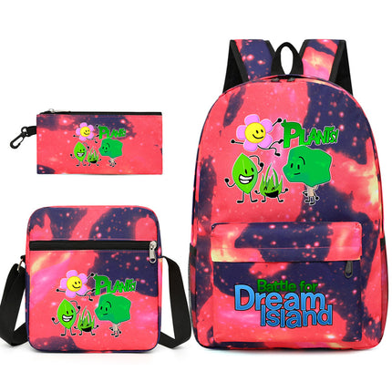 Battle for Dream Island Backpack Dream Island Schoolbag Three-Piece Canvas Backpack