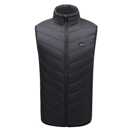 Cross-Border Popular Men's Stand-Up Collar Heating Vest Cotton Vest Electric Heating Vest USB Powered Intelligent Constant Temperature Heating Clothing