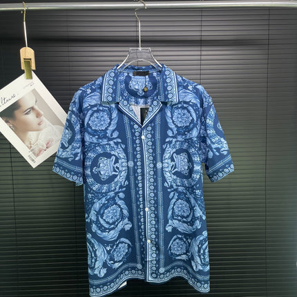European and American Trendy Ver Men's Short-Sleeved Shirt and Shorts Set with 3D Digital Full-Body Print Hawaiian Vacation Style