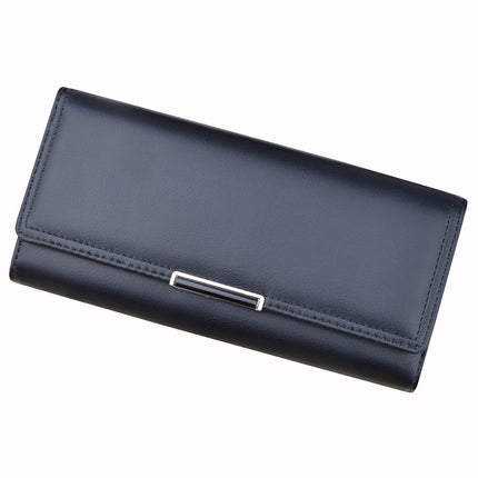 New Wallet Women's Long Multi-Card Wallet Soft Wallet Fashionable Simple Three-Folding Large Capacity Clutch Card