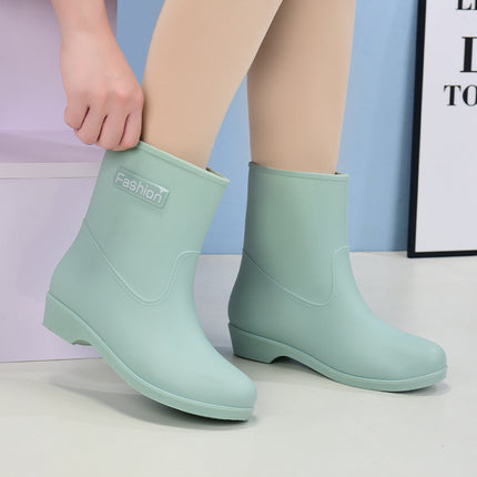 Fashionable Women's Short Rain Boots, Warm Cotton Rain Boots, Women's Kitchen Canteen Water Shoes, Bathroom Non-Slip Rubber Shoes, Women's Rain Boots