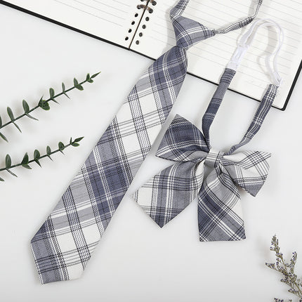 Japanese and Korean striped jk/dk college style men's and women's red cyanotic gray blue shirt accessories tie-free collar suit