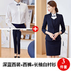 dark blue suit long sleeve shirt pants / S