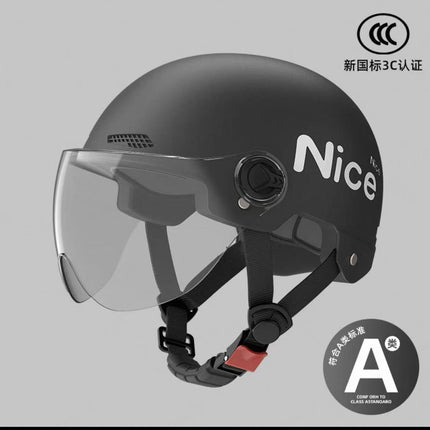 New National Standard 3C Certified Electric Vehicle Helmet for Men, Summer, Women's Battery Motorcycle Half Helmet, Lightweight Anti-Collision Helmet