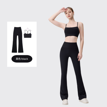 [in Stock] Ld Speaker Y-Shaped Vest Set Long Sleeve Women's Slim Fit Jacket Stretchy Sports Yoga Wear