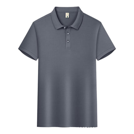 High-Quality Ice Silk Short-Sleeved Polo Shirt with Custom Printed Logo, Summer Breathable Lapel Quick-Drying Work Clothes, Work Clothes Printing