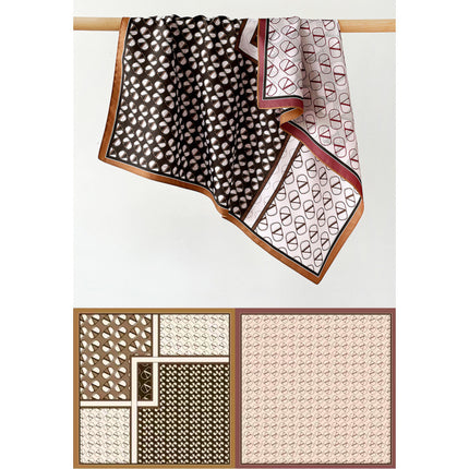 Cross-border double-sided two-color silk scarf ladies leopard print scarf print twill silk senior sense 70cm square towel wholesale
