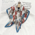 L024-419-01 blue and white / 70cm wrinkled square towel