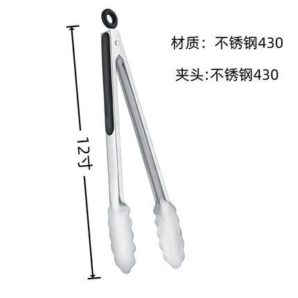 Cross Border Black Silicone Clip Food Clip Commercial High Temperature Resistant Food Grade Kitchen Steak Barbecue Grill Tool