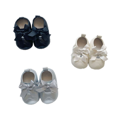 0-2 Years Old Winter Cute Baby Toddler Shoes with Fleece Lining, Warm Rubber Sole, Non-Slip Soft Sole, Bowknot, Korean Style Baby Shoes