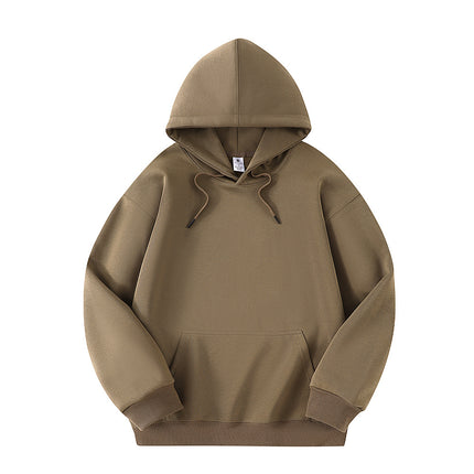 Cross-Border Spot Wholesale Hooded Sweatshirt Solid Color Unisex Loose Drop Shoulder One-Piece Drop Shipping Plus Size Jacket Long Sleeve Inner Layer