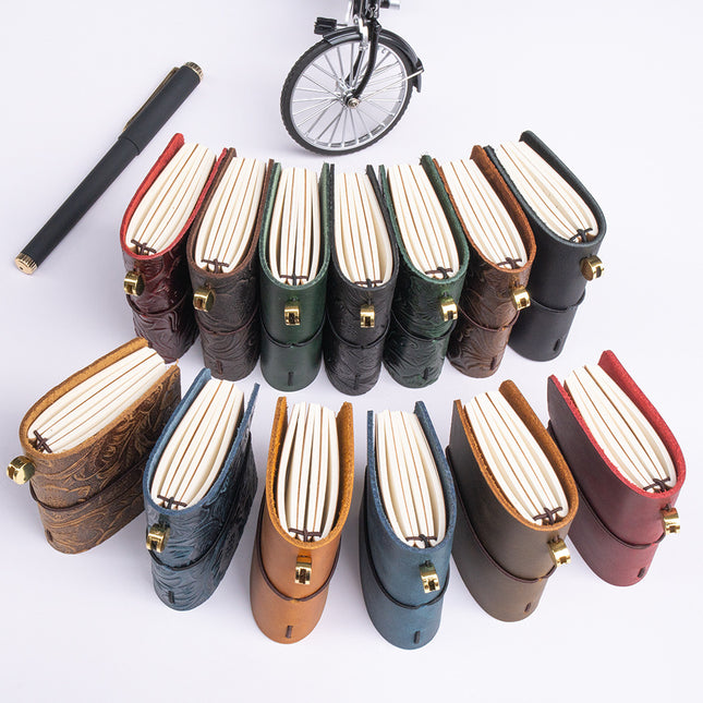 Wholesale Mini Retro Handbook New Notebook Traveler Crazy Horse Leather Portable Small Diary Customizable