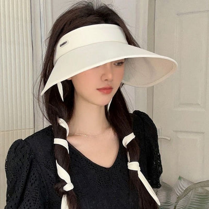 New Sun Protection Hat for Women Outdoor Uv Protection Summer Beach Portable Face Covering Large Brim Sun Hat Empty Top Hat