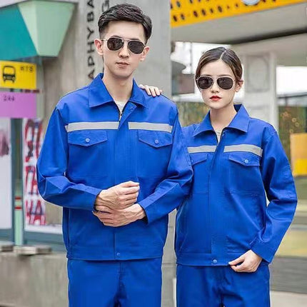 Middle-Aged Sinopec Workwear Welder Workshop Cotton Suit Men's Electric Welding Anti-Scalding Wear-Resistant Labor Protection Clothing Cotton Men's Long-Sleeve Clothing