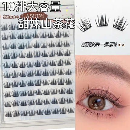 So Natural! Large-Capacity Sweet Girl Camellia Glue-Free False Eyelashes, Natural and Sweet Butterfly Eyelashes