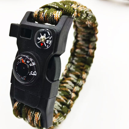 Outdoor Emergency Lifesaving Bracelet Survival Umbrella Rope Bracelet Mountaineering Bracelet Compass Whistle Multifunctional Handmade