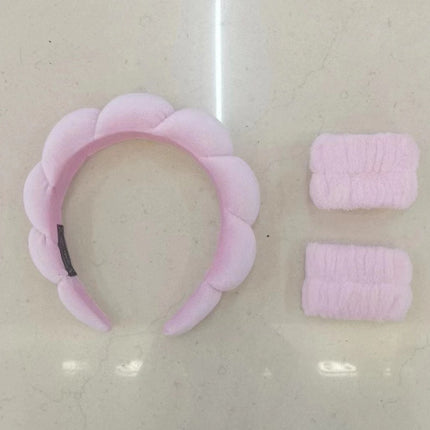 Gold Velvet spa headband hair wristband towel twist headband European and American sponge high Skull top face washing headband High sense