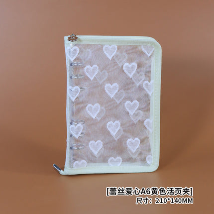 Star-chasing storage loose-leaf hand ledger case zipper bag PVC loose-leaf notebook detachable A5A6M5 small three-hole
