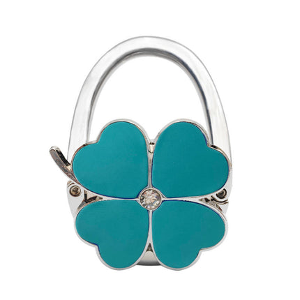 Spot Four-Leaf Clover Hanging Foldableing Portable Bag Hook Clover Pure Color Table Bag Hanging Device Handbag Bag Hook