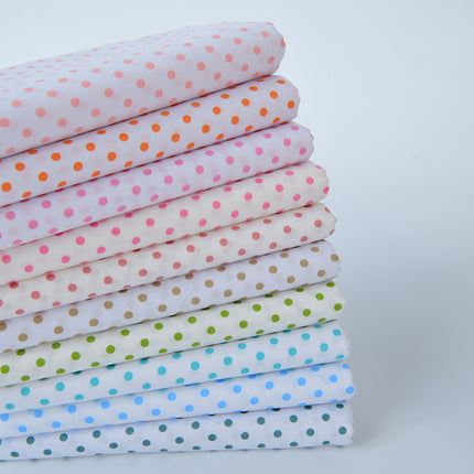 160cm Wide 40-Count Pure Cotton Fabric Baby Bed Sheets Fabric Twill Cotton Handmade DIY Colorful Water Jade Polka Dots