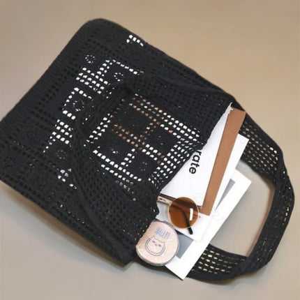 Trendy Goods on Instagram: Knitted Bags, Hand-Woven Bags, Shoulder Bags, Large-Capacity Tote Bags, Hollow-Out Versatile Bags