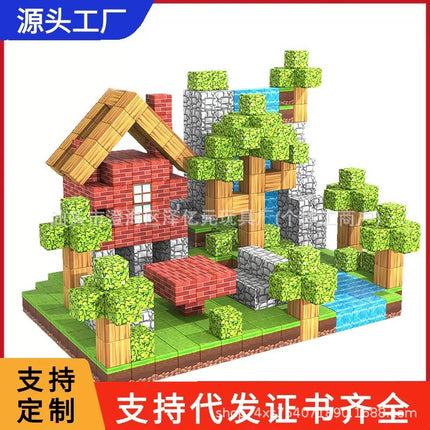 Cross-Border Mc My Magnetic World Magnetic Block Building Blocks Assembly Gravity Puzzle Primitive Forest Amazon Jungle