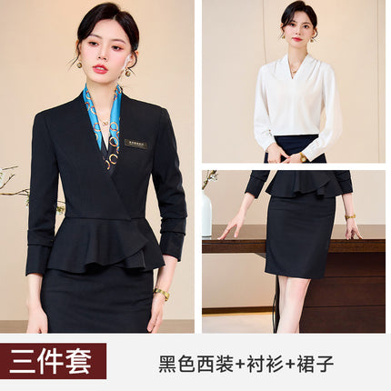 High-end Suit Dress Women's New Autumn High-end Professional Temperament Jewelry Shop Beauty Salon Hotel Front Desk Work Clothes