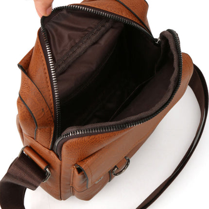 Portable Crossbody Bag Men's Shoulder Bag Retro Vertical Backpack Official Document Business Men's Bag Casual Men's Leather Bag Satchel