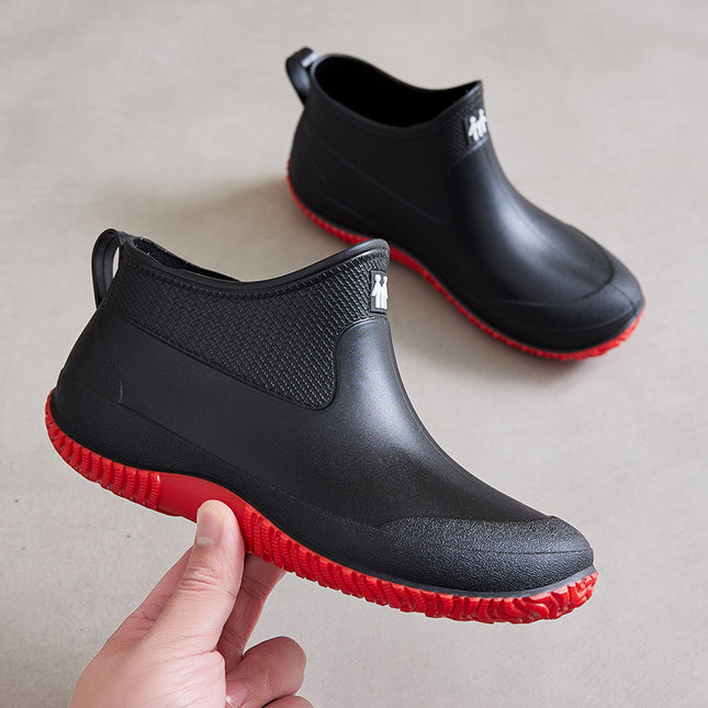 Korean Style New Arrival Short Rain Boots Women's Waterproof Non-Slip Women's Rain Boots Kitchen Water Boots Adult Thick-Sole Wear-Resistant Rubber Shoes