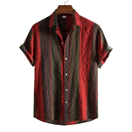2026 Amazon Foreign Trade Men's Short-Sleeve Shirts, Men's Collared Printed Shirts, Men's Hawaiian Floral Shirts