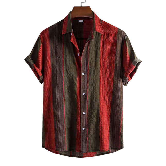 2026 Amazon Foreign Trade Men's Short-Sleeve Shirts, Men's Collared Printed Shirts, Men's Hawaiian Floral Shirts