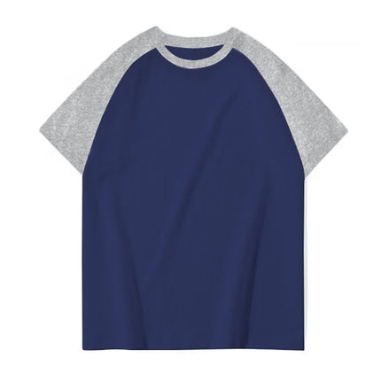 Cross-Border Supply Manufacturer Direct Sales T-Shirt Custom Round Neck Loose Raglan Short-Sleeved T-Shirt Light Board Blank Board Summer Girls