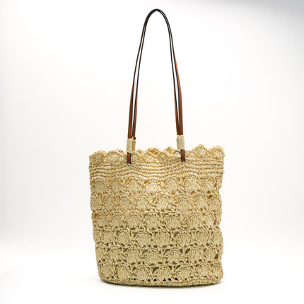 New Hollow Straw Bag, Handmade Crocheted Bag, Women's Large-Capacity Portable Tote Bag, Seaside Vacation Beach Bag