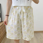 Women's shorts/yellow flowers / free size (40.00 kg-65.00 kg