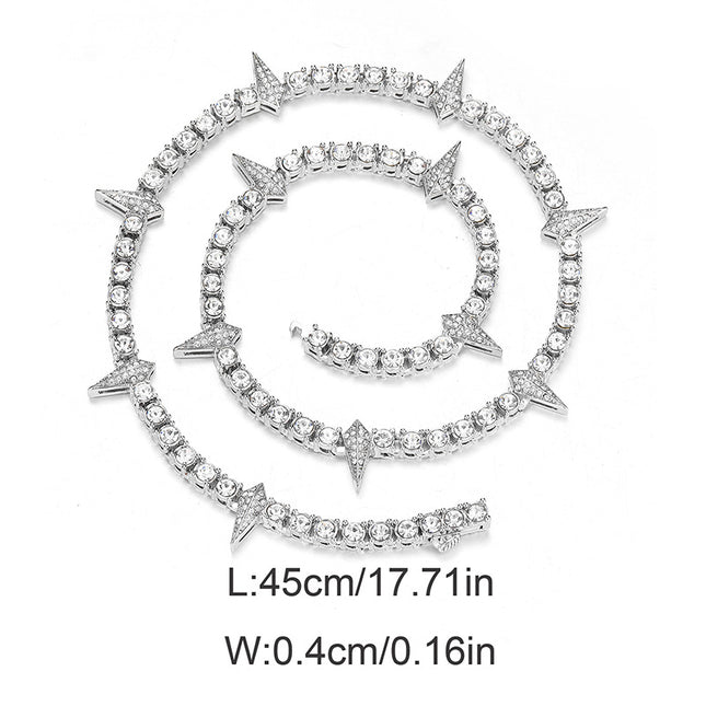 Cross-border Panther pointed chain European and American fashion personality design chain men's trend sweater chain wholesale