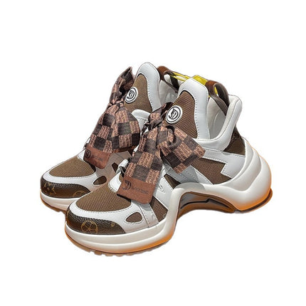 2024 New Bow-Shaped Bridge-Soled Sneakers for Spring, Summer, Autumn and Winter, Trendy White Shoes, Super Popular Street Dad Shoes for Women