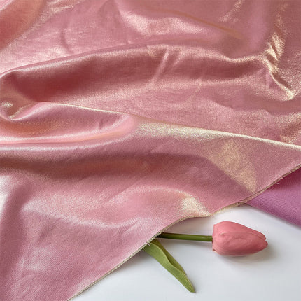 Solid color yarn-dyed sapphire green glossy glass Silk linen satin fabric Chinese style dress fabric