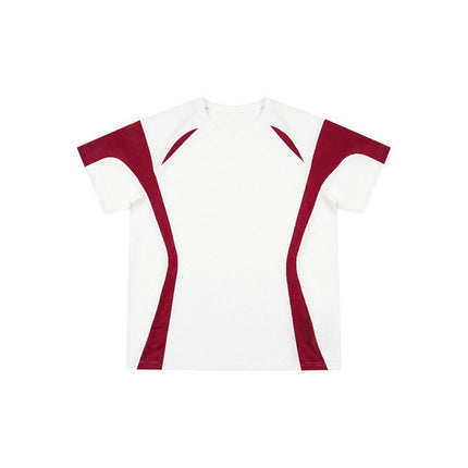 Cross-Border Supply Manufacturer Direct Sales T-Shirt Custom Round Neck Contrasting Color Splicing Loose Short-Sleeved T-Shirt Blank Board Summer