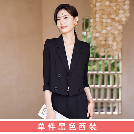 Short Blazer for Petite Women, Stylish Suit Set, 2025 New Spring and Autumn Casual Formal Two-Piece Set