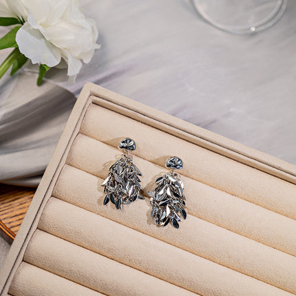 European and American Style Simple Elegant Metal Wind Ring Earrings Retro Exaggerated Irregular Electroplating High-grade Earrings for Women
