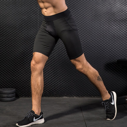 Men's PRO Tight Sports Shorts Basketball Running Fitness Training Mesh Stitching Quick Drying High Stretch Shorts