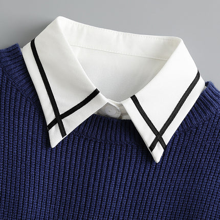 Cotton Brushed Plaid Winter Sweater Fake Collar Collar Protector Unisex Shirt Collar Fashionable Versatile Fake Collar