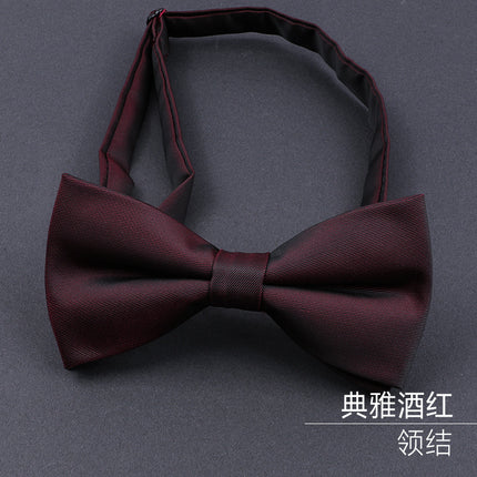 Burgundy Groom Wedding Burgundy Groomsman Formal Business Zipper Knot-Free Men's Tie Wedding