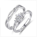 Twist men's ring + wisteria women's ring (without gift box) / Standard