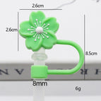 Bag does not include straw / Silicone green and white begonia 8mm
