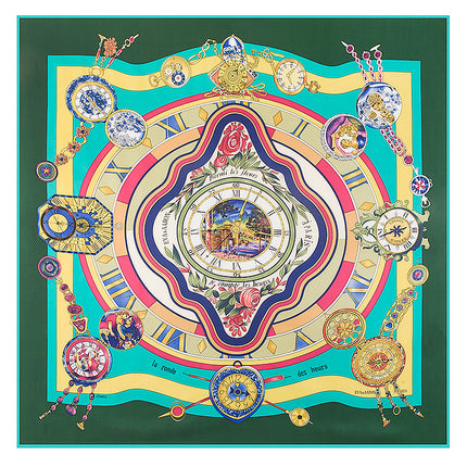 Mai Tong silk scarf New 130cm * 130cm Roman clock ladies imitation silk square scarf scarf scarf wholesale